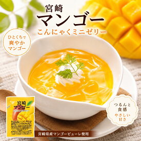 【送料無料】【常温保存可能】宮崎県産マンゴーの芳醇な香り とろける果実感 こんにゃくミニゼリー 500g 大容量パック 常温保存 個包装 おやつやデザートに