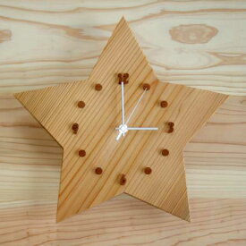 星の掛け時計（数字入り）/木の掛け時計/天然木/杉　掛け時計/CLOCK/木のかけ時計/木の時計/木製時計/木工 ※送料無料※【smtb-KD】