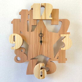 数字の掛け時計　星1/杉　掛け時計/電波時計/CLOCK/木の掛け時計/星の掛け時計 /木工※送料無料※【smtb-KD】