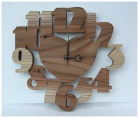 数字の掛け時計 ハート/杉　掛け時計/電波時計/CLOCK/木の掛け時計/ハートの掛け時計 /木工※送料無料※【smtb-KD】