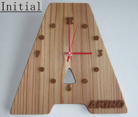 イニシャル 掛け時計/アルファベット 掛け時計/木の掛け時計/天然木/杉　掛け時計/CLOCK/木のかけ時計/木の時計/木製時計/木工 ※送料無料※【smtb-KD】