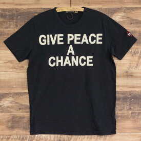 ジョンソンモータース Tシャツ メンズ ブラック Johnson Motors GIVE PEACE