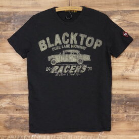 ジョンソンモータース Tシャツ メンズ Johnson Motors BLACKTOP RACERS 55年型シェビー