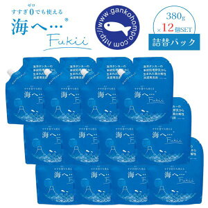 12個セット がんこ本舗 海へ・・・ Fukii 380g 衣類用洗濯洗剤 詰替え フッキー すすぎ不要 詰めかえ まとめ買い ストック