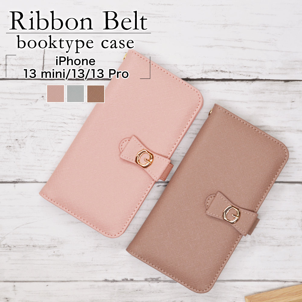 iPhone 13 14 手帳型 ケース リボン ピンク かわいい 994 - iPhone