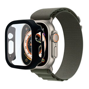 Apple Watch Ultra series8 series7 series6 series5 SE3 SE2 SE 49mm 45mm 44mm 41mm 40mm KXtB P[X Jo[ nCubh NA  PC+GLASS KX̌^veN^[ dx9H AbvEH