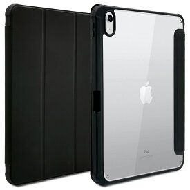 iPad 第10世代 10.9インチ ケース カバー ハイブリッド 手帳型 耐衝撃吸収 クリア 透明 TPU バンパーケース スリープ機能対応 アイパッド アイパッドケース ラスタバナナ