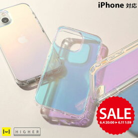 【20%OFF SALE】【公式】 iPhone15 ケース 15pro オーロラ クリア iPhone14 ケース 14Pro 14Plus 14ProMax 13 Pro 12 Pro SE 第3世代 第2世代 HIGHER ハイアー ハイブリッド ケース 【 iphone8 7 クリアケース スマホケース アイフォン 耐衝撃 耐候性 抗菌 プリズム 】