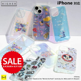 【6/4 20:00~SALE】iPhone15 ケース iPhone14 iPhone13 ディズニー キャラクター HIGHER ハイブリッドケース【 iphone 15 14 13 iphoneケース スマホケース クリアケース クリア 透明 オーロラ プリズム disney 耐衝撃 耐候 抗菌性 Hamee ハミィ ハイアー 】