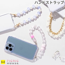 ハンド ストラップ パール スマホ かわいい PICNIC HOUSE 【 iphone 携帯 手首 チェーン ビーズ 落下防止 おしゃれ 大人 韓国 ファッション ブランド レディース 雑貨 Hamee】