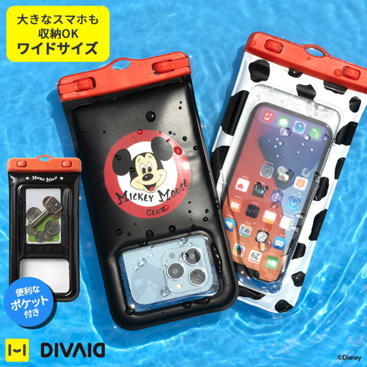 楽天市場 各種スマートフォン対応 ディズニーキャラクター Divaid フローティング防水ケース ワイドサイズ スマホアクセサリーグッズ Hamee Hamee ハミィ