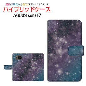 AQUOS sense7 [SH-53C SHG10] アクオス センスセブン 対応 手帳型 スマホケース カメラ穴対応 宇宙柄ブルー SHARP シャープ 定形・定形外郵便送料無料 宇宙 ギャラクシー柄 スペース柄 星 スター 青 [ ダイアリー型 ブック型 ]