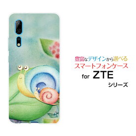 スマホケース 液晶保護ガラスフィルム付 ZTE Axon 10 Pro 5G ゼットティーイー アクソンテンプロ ファイブジーSoftBankかたつむりの親子[ デザイン 雑貨 かわいい ]