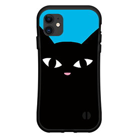 液晶保護ガラスフィルム付 iPhone 12 Pro Maxアイフォン トゥエルブ プロ マックスdocomo au SoftBank落としても割れにくい驚きの衝撃吸収力豊富なオリジナルデザイン耐衝撃 ハイブリッドケース黒猫（ブルー）