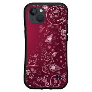 iPhone 15 Plusアイフォン フィフティーン プラスdocomo au SoftBank 楽天モバイル落としても割れにくい驚きの衝撃吸収力豊富なオリジナルデザイン耐衝撃 ハイブリッドケース春模様(パープル)