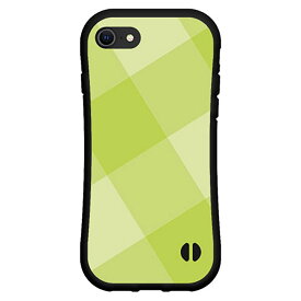 液晶保護ガラスフィルム付 iPhone 7アイフォン セブンdocomo au SoftBank落としても割れにくい驚きの衝撃吸収力豊富なオリジナルデザイン耐衝撃 ハイブリッドケースSquareTile(Green)