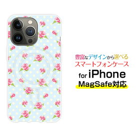 iPhone 14 14Plus 14Pro 14ProMax 13 13Pro 13miniMagSafe対応 スマホ ケース 衝撃吸収ローズ＆ドット[ おしゃれ プレゼント 誕生日 記念日 ]