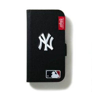 �y�S�[���f���E�B�[�N�����������zManhattan Portage MLB Embroidery Book Type CaseNYY BLACK NYM BLACK�yiPhone 14/13���p SE(��2����)(��3����)/iPhone8/iPhone7�Ή��z �}���n�b�^���|�[�e�[�W iphone�P�[�X �蒠�^ �X�}
