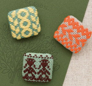 オリムパス 手芸キット こぎん刺し くるみボタン こぎん68 フォークロア