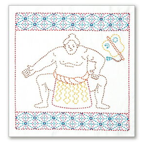 オリムパス 刺し子キット 日本文化柄 花ふきん 相撲 力士 SK-394 手芸キット SUMO WRESTLER
