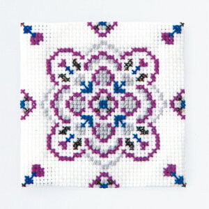 オリムパス フランスししゅうキット クロスステッチ No.9097 コースター アメジスト