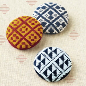 オリムパス 手芸キット こぎん刺し こぎん104 丸ブローチ くおん