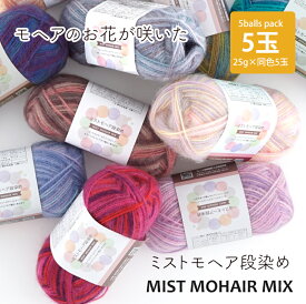 【6046F】ミストモヘア (段染め) 【5玉パック】ごしょうの糸 25g(102m) 毛糸zakkaストアーズ♪