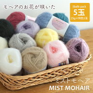 ＼8日0時～クーポン対象／毛糸 まとめ買い ミストモヘア 単色 ≪5玉パック≫ 【6045F】モヘア モヘヤ 編…