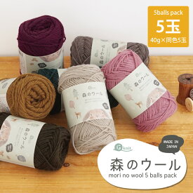 毛糸 まとめ買い ウール G-knit 森のウール ≪5玉パック≫【6106F】編み物 手芸 毛糸ZAKKAストアーズ ごしょう産業