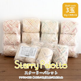 ＼期間限定／毛糸 まとめ買い スターリーパレット≪3玉パック≫【Z4131F】アクリル 綿 コットン 編み物 手芸 毛糸ZAKKAストアーズ ごしょう産業