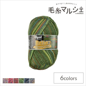 毛糸 Opal-オパール- レリーフ2 4ply/4本撚り Grun 9660.グリーン系マルチカラー (M)_b1j