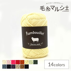 毛糸 ダルマ（横田） ランブイエメリノウール（5810） 10.ペールイエロー 06Co99_