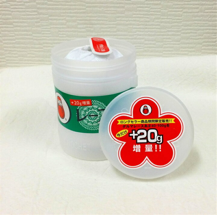 楽天市場】増量タイプダルマ レース糸 #40/100g巻 白 【レース 