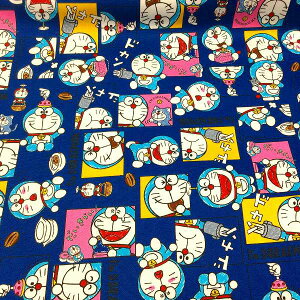 ドラえもんオックス生地G-8956 【キャラクター生地/ドラえもん/キャラクター/入園入学用/レッスンバック/体操着入れ/日本製/ネコポス配送可】