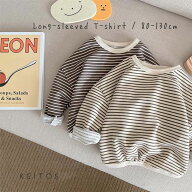【楽天スーパーセール50%OFF】【クーポン利用不可】ボーダー カットソー 長袖 Tシャツ 子供服 ベビー服 8…
