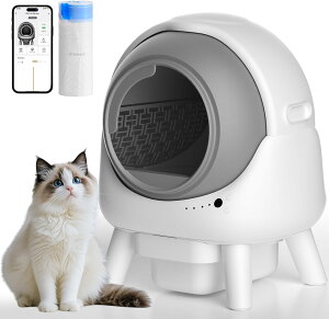 Dearest 自動猫トイレ 多頭飼い対応 脱臭設計 臭い漏れ防止 大型猫もOK スマホ操作 留守番中も安心 猫トイレ 大容量 猫用トイレ iOS/Android対応 簡単組立 日本語説明書付き 2年保証