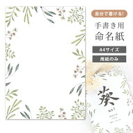 命名紙 用紙のみ デザイン命名紙（ボタニカルフレーム）手書き 専用紙 毛筆・筆ペン・万年筆もOK 赤ちゃ…