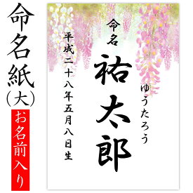 命名紙 用紙のみ デザイン命名紙（藤）【命名書台紙（大）専用】 赤ちゃん 命名書 命名紙 かわいい おしゃれ 代筆をお考えの方に人気 用紙 お七夜 命名式 お祝い ギフト 内祝い