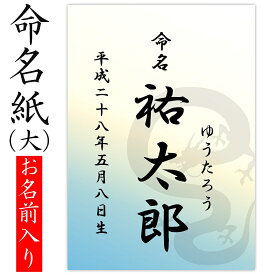 命名紙 用紙のみ デザイン命名紙（龍）【命名書台紙（大）専用】 赤ちゃん 命名書 命名紙 かわいい おしゃれ 代筆をお考えの方に人気 用紙 お七夜 命名式 お祝い ギフト 内祝い