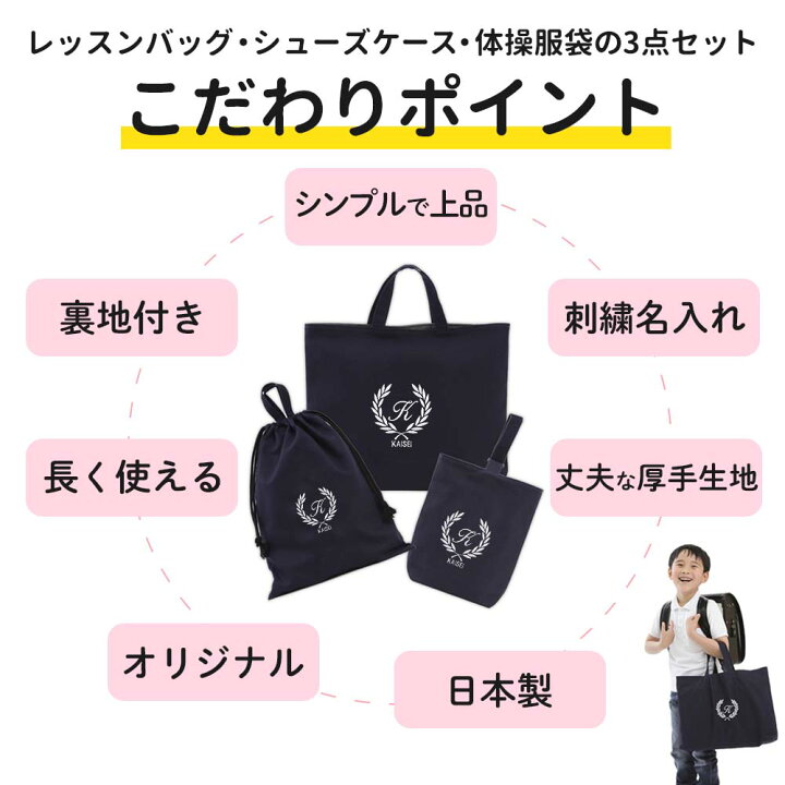 楽天市場】レッスンバッグ シューズケース 体操着袋 3点セット 男の子 