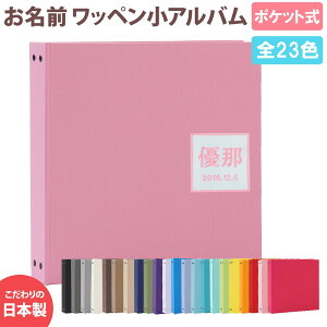 ベビー・こども 名入れアルバム お名前 刺繍WP(小)ポケットアルバム シンプル 360枚(シート追加で最大720枚収納)お名前と日付が表紙に刺繍で入る 出産祝いにも シートが増やせる