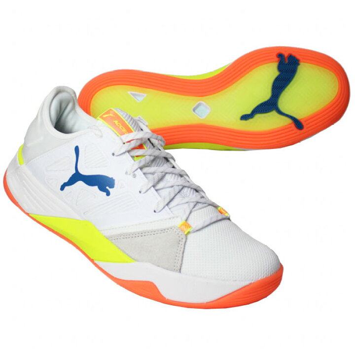 楽天市場 アクセラレイト ターボ ニトロ プーマホワイト ミコノスブルー Puma プーマ ハンドボールシューズ 03 Kemari87楽天市場店