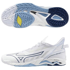 【1/15までポイント10倍】ウエーブ ミラージュ 5　ホワイト×ベルウェザーブルー　【MIZUNO|ミズノ】ハンドボールシューズx1ga235097