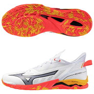 【9/15 ポイント10倍】ウエーブ ミラージュ 5　ホワイト×オレンジ　【MIZUNO|ミズノ】ハンドボールシュ…