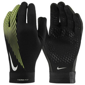 THERMA-FIT アカデミー グローブ　ブラック×ボルト　【NIKE|ナイキ】サッカーフットサル防寒アクセサリーhf0546-013