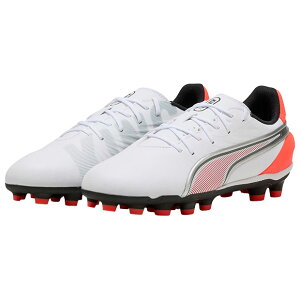 【10/30 ポイント10倍】ジュニア プーマキング マッチ HG/AG + MID JR プーマホワイト 【PUMA|プーマ】ジュニアサッカースパイク108839-01
