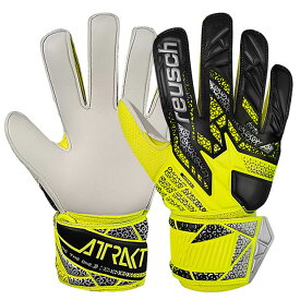 【12/4 20時よりポイント10倍】ジュニア アトラクト ソリッド JR　セーフティイエロー×シルバー　【reusch|ロイッシュ】サッカーフットサルゴールキーパーグローブ5562515-2014