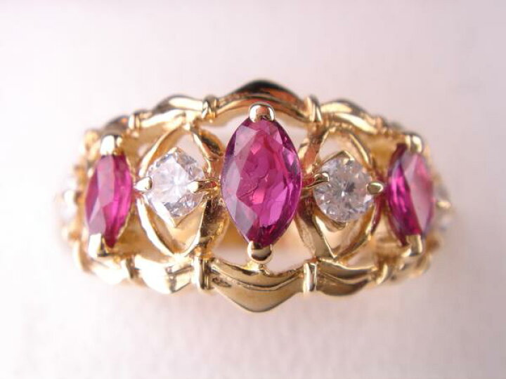 楽天市場】0.45ct K18 18金ルビーデザインリング☆D0.20ct : KenBrand