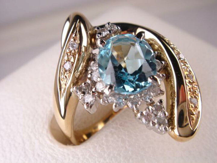 楽天市場】2.30ct ＆D0.43ct K18 18金＆プラチナ☆ブルートパーズ 