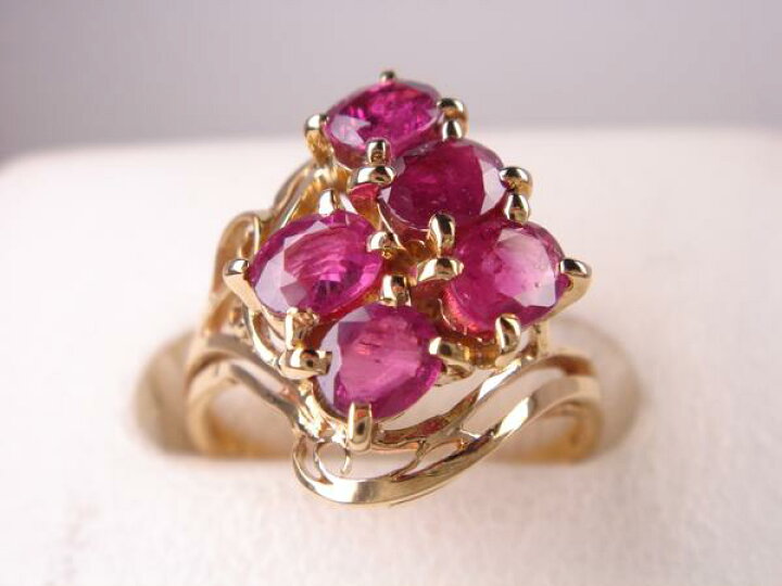 楽天市場】1.31ct＜5石＞K18 ルビーデザインリング☆18金 : KenBrand